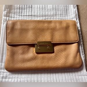Michael Kors Leather Clutch with Chain Snakeskin style